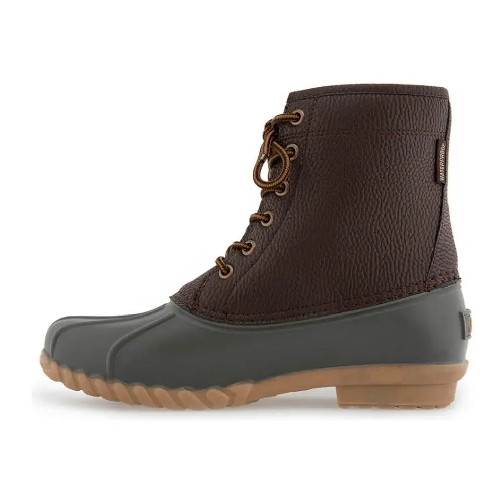 JBU Maine Men's Dark Brown Waterproof Duck Boots Fleece Lined Size 8